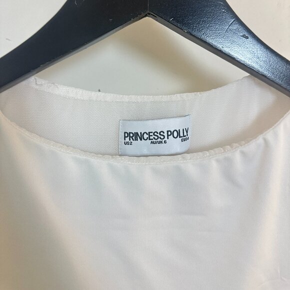 PRINCESS POLLY Eklund Ruched Jersey Minidress in White Size US 2 - Picture 4 of 9